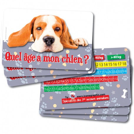 carte PVC "QUEL AGE A MON CHIEN ?"