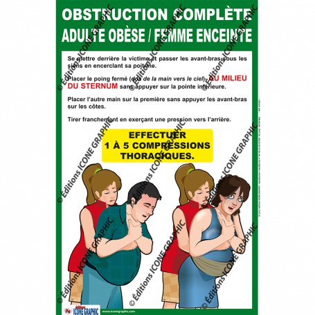 L'AFFICHE DETAILLEE : ETOUFFEMENT TOTAL - HEIMLICH (OBESE - FEMME ENCEINTE)