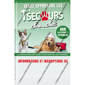 AFFICHE DE COMMUNICATION : PREMIERS SECOURS CHIEN ET CHAT