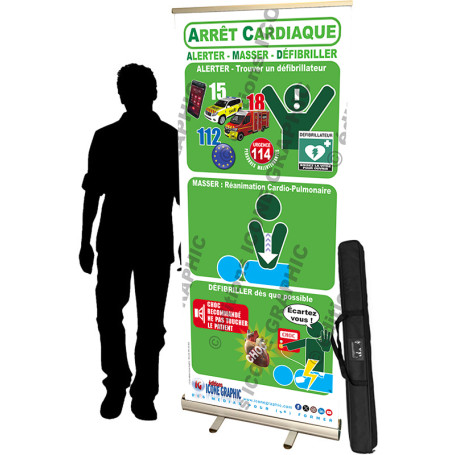 LE TOTEM PEDAGOGIQUE ARRET CARDIAQUE : ALERTER - MASSER - DEFIBRILLER