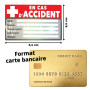 Carte alerte en cas d'accident à avoir sur soi