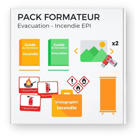 Pack complet pour le formateur en sécurité incendie, extincteur et évacuation des locaux.